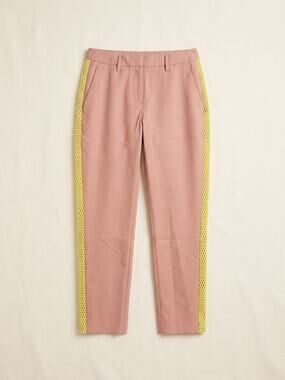 Wildfang The Empower Colorblock Slim Crop Pant Size 6 Neon Yellow Stripe